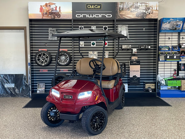 2027 Club Car Onward 4 Passenger (Electric)- Metallic Candy Apple Red